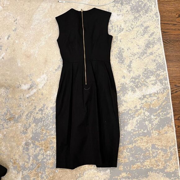 new banana republic black sleeveless asymmetrical top midi dress - Picture 5 of 6